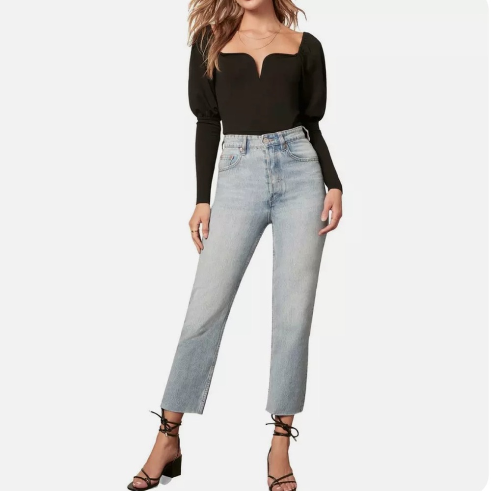 BB Dakota x Steve Madden Black One Piece Sweetheart Long Sleeve Bodysuit Size XS - Picture 3 of 12